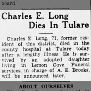 Obituary Charles E. Long